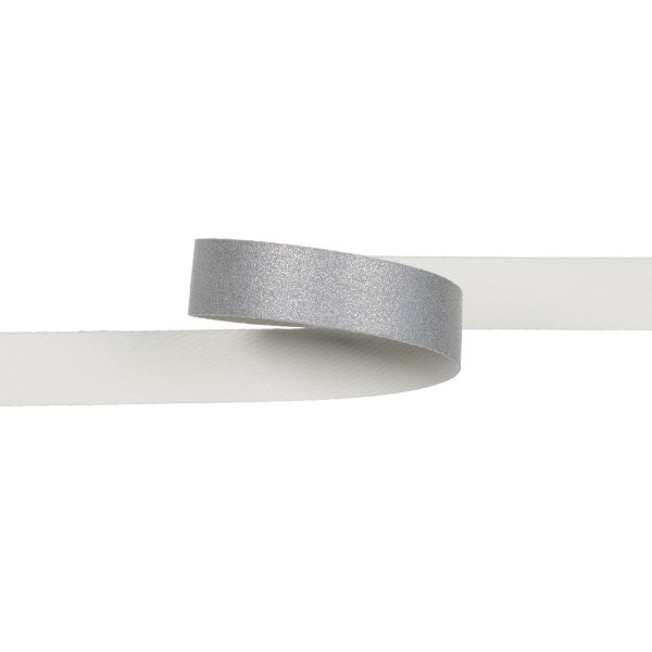 Лента светоотражающая (катафотная) [cpl:420], 10 мм / 25 метров, 100% хлопок, серебро, Gamma FR9300