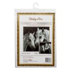 Набор для вышивания нитками Hobby&Pro, Белые кони, 29х27 см