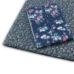 Ткань для рукоделия в наборе х/б с лентой 48х50см+1,5м (25684/25295 т.синий) 29488