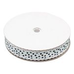 Лента декоративная Звездочки 20 мм / 25±1 метров, YH98 (04 голубой/черный)