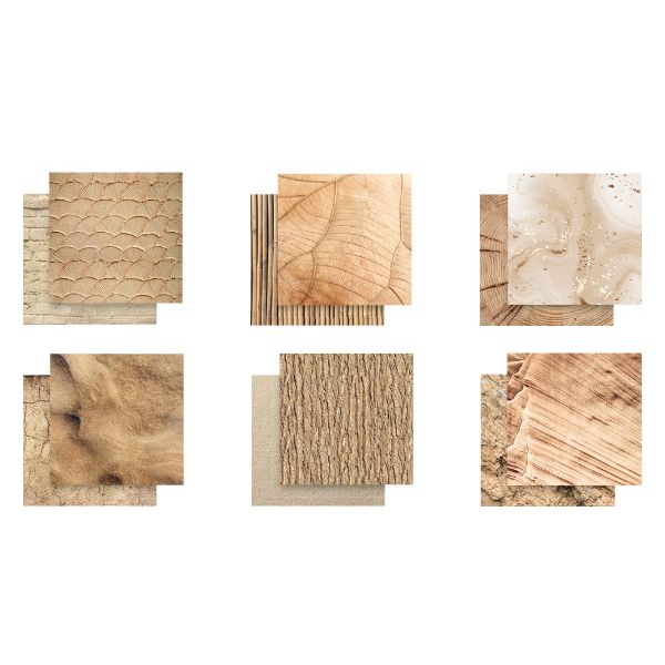 Набор бумаги для скрапбукинга 190 г/м², 30.5х30.5 см, 6 л, 2605 Вокруг меня. Бежевый, Mr.Painter PSW-K