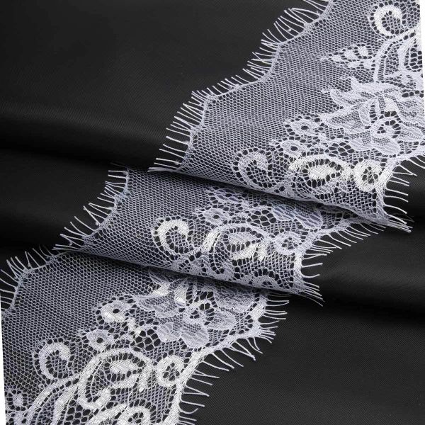 Кружево шантильи (реснички) на сетке 100 мм, белый, 3 метра, S090490