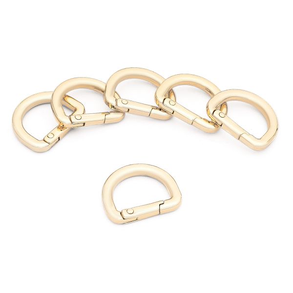 Карабин металл полукольцо 20 мм, золото, MB_2232, 6 шт