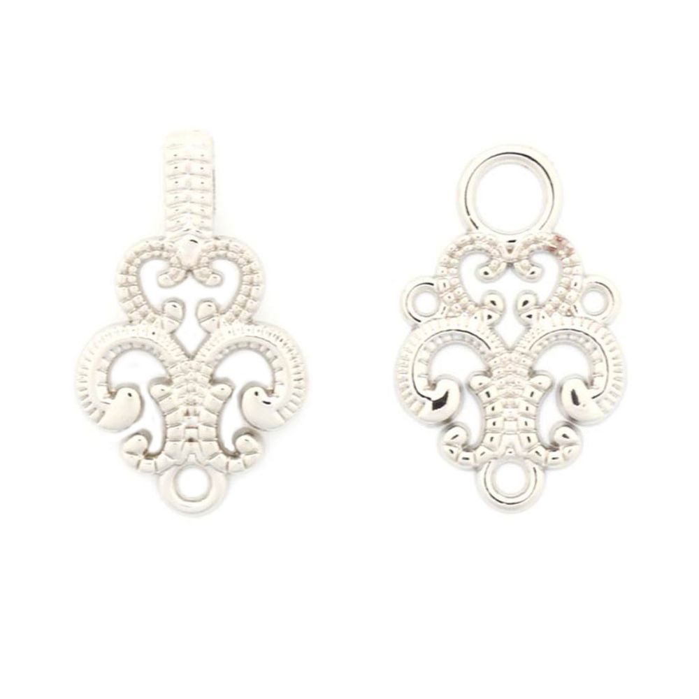 Крючки пришивные декоративные 59х20 мм, nickel, 6 шт