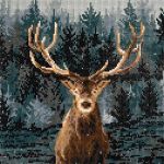 Алмазная (кристальная) мозаика Фрея ALPD-233, на подрамнике Олень, 30х30 см