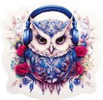 Пазл фигурный деревянный Сова-меломан 155 элементов, Фрея PZLF-009