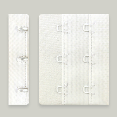 Застежки для бюстгальтера текстильные 3х2, 57 мм, 25 шт, 001 белый, Arta