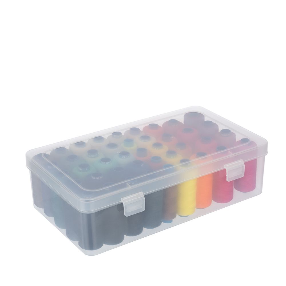 Органайзер для хранения ниток ОМ-042/1 пластик 23.5х13.5х6.5 см, розовый/прозрачный, Gamma ОМ-042/1