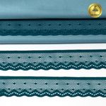 Кружево эластичное (стрейч) 25 мм, 8028, цв.F222 изумрудно-синий уп.50м, Kruzhevo