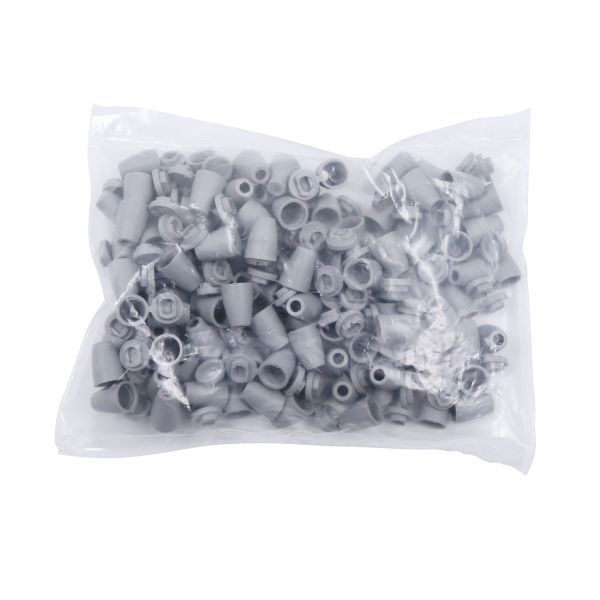 Наконечник для шнура пластик колокол ⌀6/9 мм, 14х11 мм, ПП, св.серый, 100 шт