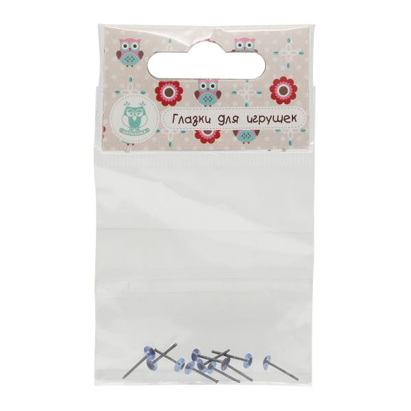 Глаза для кукол и игрушек 4мм на метал. ножке, 10 шт, цв.голубой