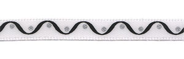Лента атласная с рисунком 6.0 мм / 22.8±1 метра, V1/001 волна/белый, Gamma ALP-062