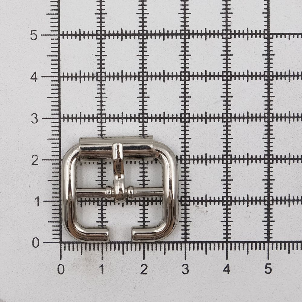 Пряжка ременная металл 20 мм (внешн. 28х25 мм), 10 шт, с роликом, никель, BIG