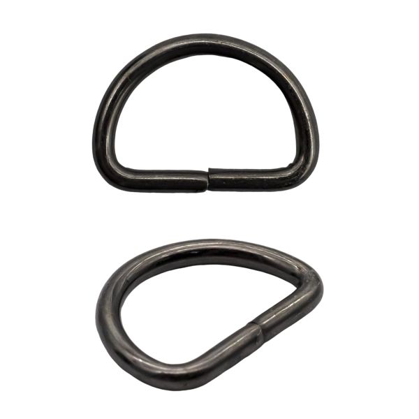 Полукольцо сварное металл внутр. 15 мм (внешн. 19х14 мм, ⌀2 мм), 100 шт, черный никель, 816-112