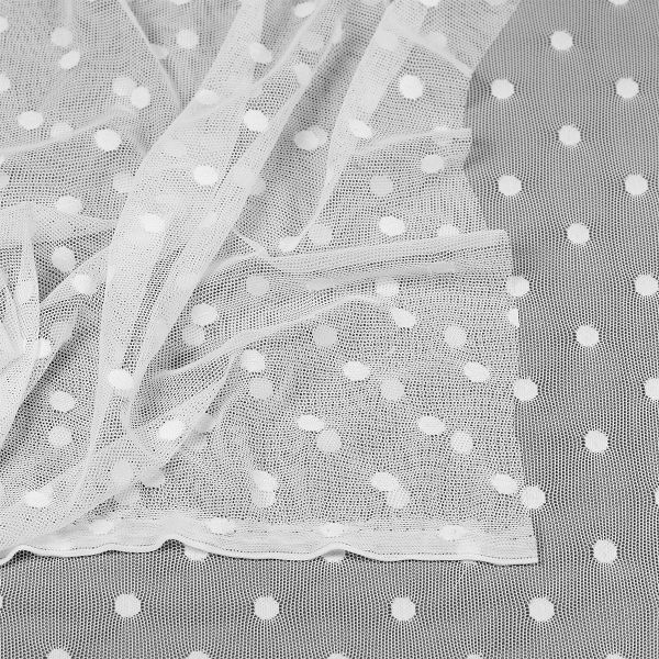 Сетка бельевая эластичная 95 г/м², шир.160 см / 20 метров, Горох цв.01 белый рул.20м /00129.01.20/