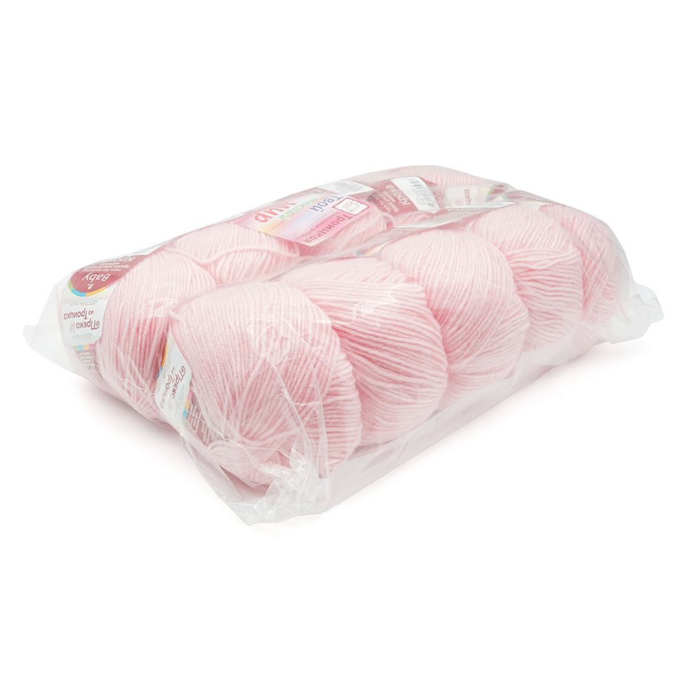 Пряжа Троицкая Кроха / уп.10 мот. по 50 г, 135 м, 180 светлая бегония