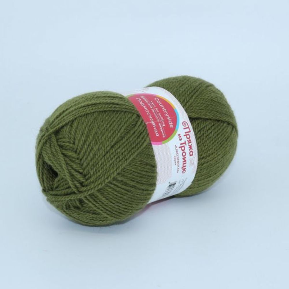 Пряжа Троицкая Подмосковная / уп.10 мот. по 100 г, 250м 0013 т.оливковый