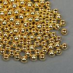Бусины пластик ⌀6 мм, цв.золотой уп.50 г, Magic4Hobby