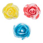 Цветочек-розочка мраморная из фоамирана 38 мм, микс №13, 3 цвета, 24 шт