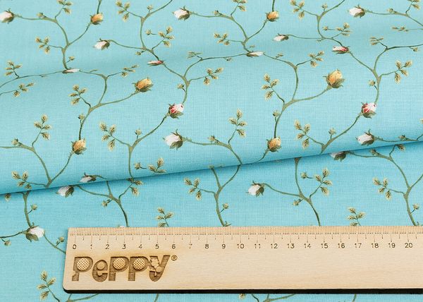 Ткань для пэчворка Peppy Версальские сады, отрез 50х55 см, 146 г/м², ВС-05 голубой, Peppy