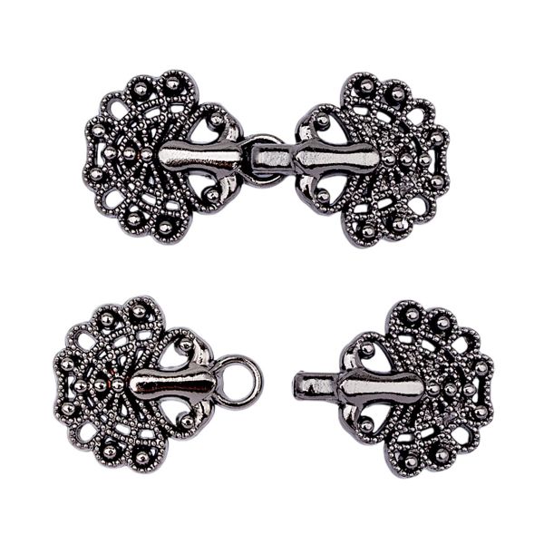 Крючки пришивные декоративные 37х17 мм, pewter, 10 шт