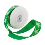 Лента атласная с рисунком 25.0 мм / 22.5±1 метров, Морская звезда, зеленый, Globus