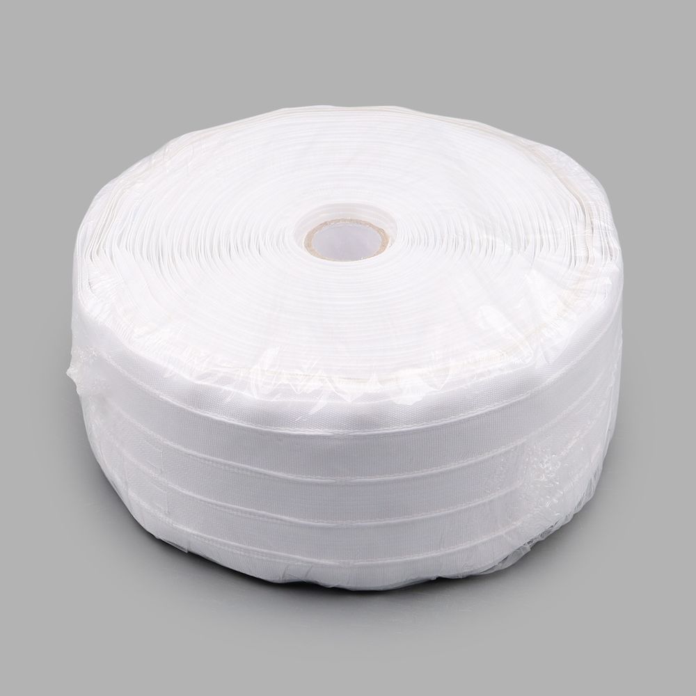 Лента (тесьма) шторная: сборка бантовая (1:2.75) 80 мм / 50 метров, (2 ряда петель, 4 шнура), C807 белый