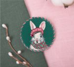 Набор для вышивания нитками Panna, Живая картина. брошь Кролик Жерар, 5.5х5.5 см