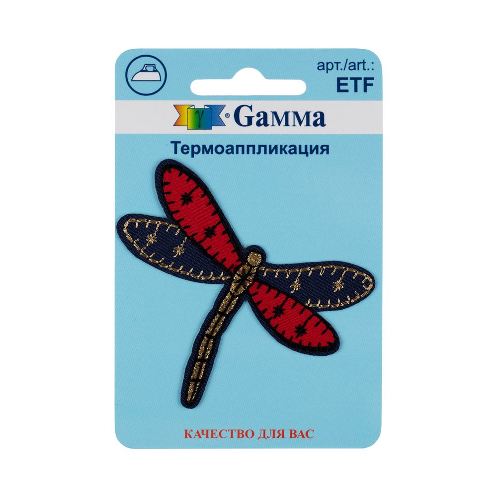 Термоаппликация №03, 1 шт, 01-350 Стрекоза 5.9х6.3 см, Gamma ETF