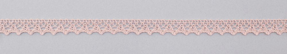 Кружево вязаное (тесьма) 08 мм, пыльно-розовый, 30 метров, IEMESA
