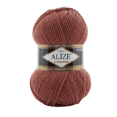Пряжа Alize (Ализе) Lana Gold / уп.5 мот. по 100 г, 240м, 565 коричнево-красный