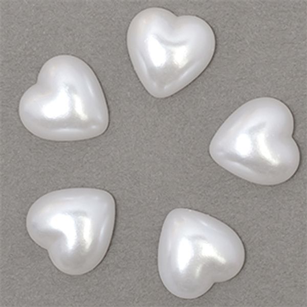 Полужемчужины пластик перламутр 12х12 мм, в форме Сердца, цв. 41, 20г, Magic4Hobby