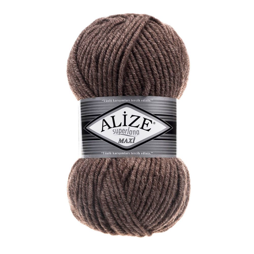 Пряжа Alize (Ализе) Superlana Maxi / уп.5 мот. по 100 г, 100м, 240 кофе с молоком, меланж A