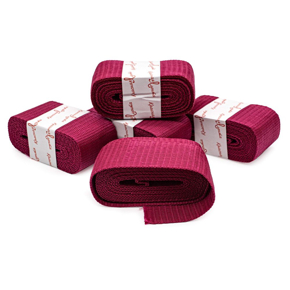 Стропа (ременная лента) 50 мм / 5х2.5 метра, толщ. 1.0 мм, [28 г/пог.м], 100% п/э, 23 бордо /TOS/