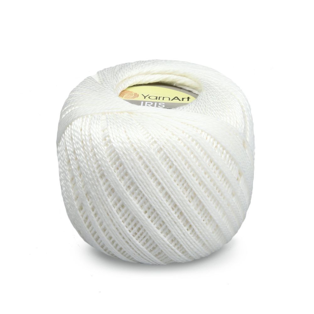 Пряжа YarnArt (ЯрнАрт) Iris / уп.10 мот. по 20 г, 138м, 910 белоснежно-белый