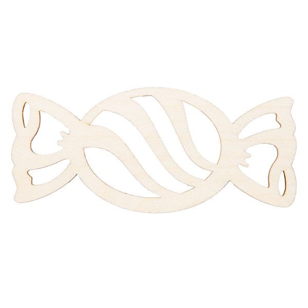 Заготовка из фанеры Подвеска, 4х9х0.3 см, Конфетка резная 2, 4х9см, ВД-1198 Mr.Carving