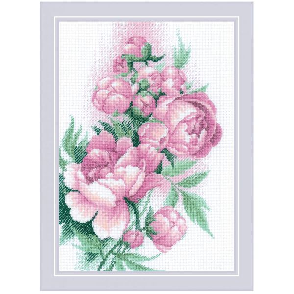 Набор для вышивания нитками Риолис, Пышность пионов 21х30 см, 626282