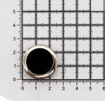 Часть кнопки Альфа (S-образная) ⌀25 мм (A-часть), 5/25 с кантом, металл/цв.эмаль, никель/черный, 20 шт, BIG