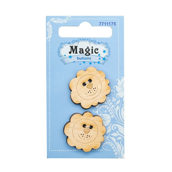 Украшения декоративные пуговицы Лев, 2 шт, Magic Buttons LW766-V45