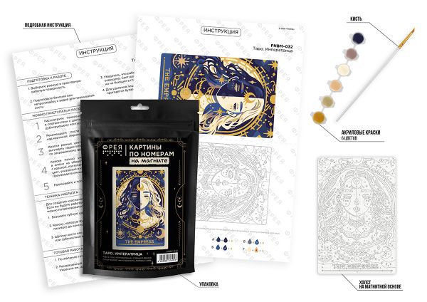 Картина по номерам Фрея PNBM-032, Таро. Императрица, (на магните) 10х15 см