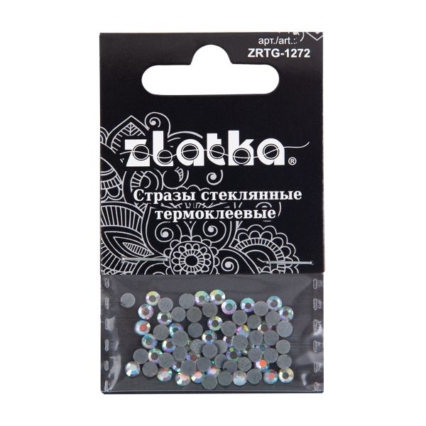 Стразы клеевые стекло 3.2 мм, 360 шт, SS12 №02 перламутровый (AB-crystal), Zlatka ZRTG-1272