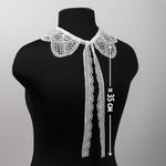 Накладной кружевной воротник 30х35 см, матовая нить Kruzhevo TBY.13/192, цв.белый уп.1шт