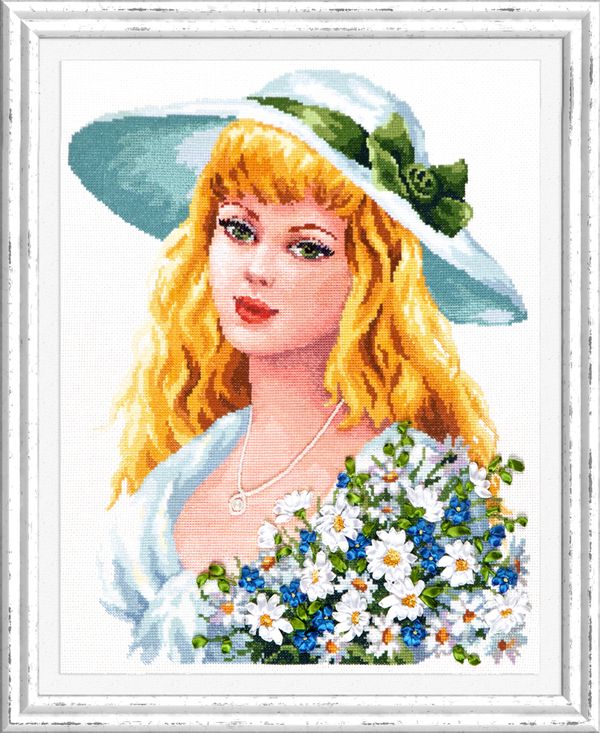 Набор для вышивания нитками Чудесная игла, Твои зеленые глаза 32х40 см