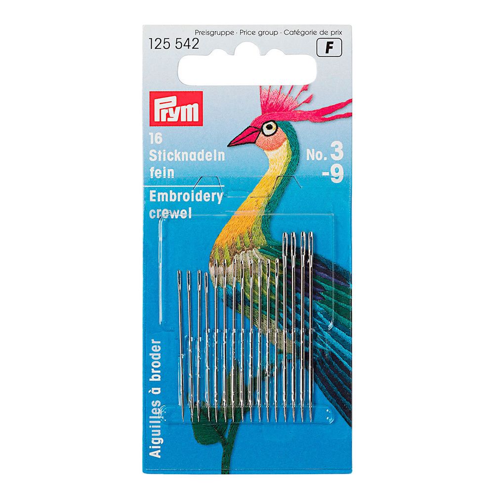 Иглы ручные вышивальные тонкие №3-9, Prym
