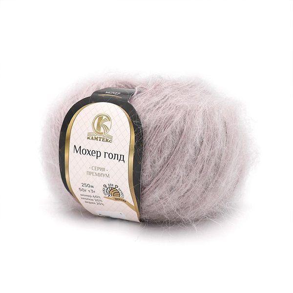 Пряжа Камтекс Мохер Голд / уп.10 мот. по 50 г, 250 м, цв.цв.231 жемчужная роза