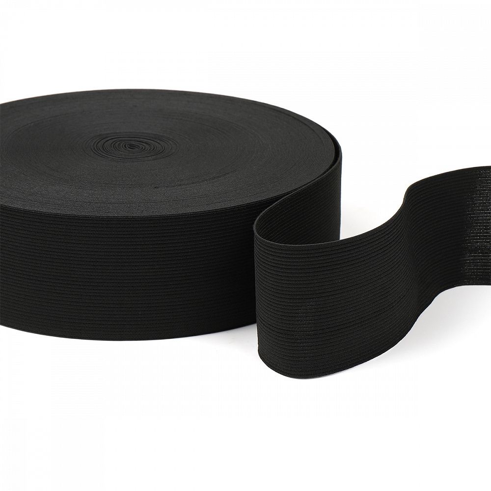 Резинка вязаная 70.0 мм / 40 метров, стандартная 3.9 г/п.м., черный