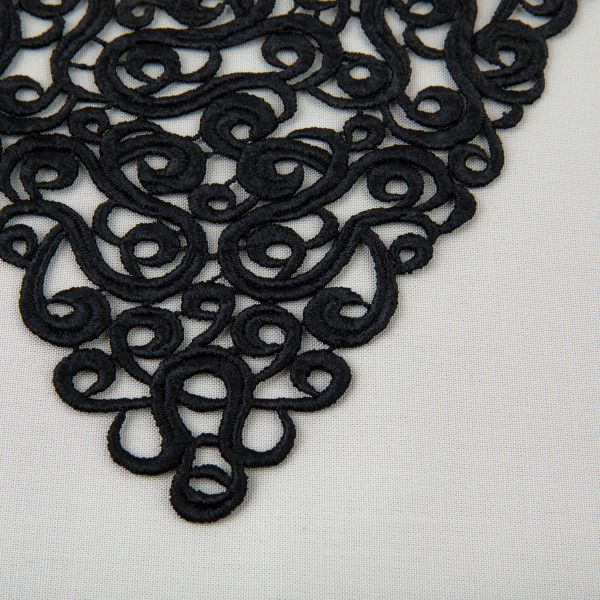 Пришивная кружевная вставка 160 мм, гипюр, 10 шт, Турция, черный, Gamma GIC-22-01