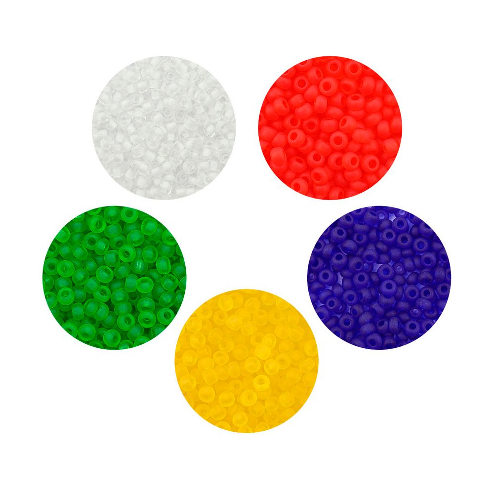 Набор бисера Preciosa 060, 5 цветов по 20 гр, № 10/0 (2.3 мм), диаметр 2,3 мм, 100 гр