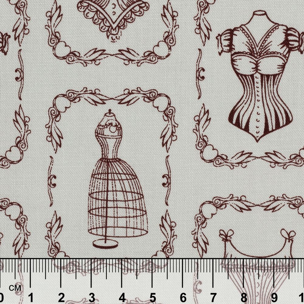 Ткань для пэчворка Peppy Век моды, рулон 112 см / 5 метров, ВМ-16 серый, Peppy