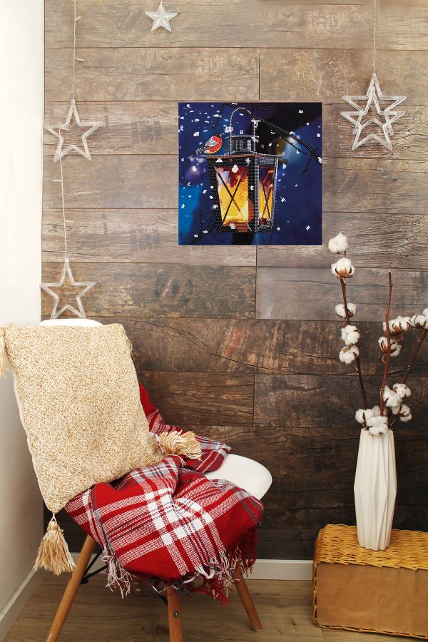 Алмазная (кристальная) мозаика Фрея, постер Фонарь, 30х30 см